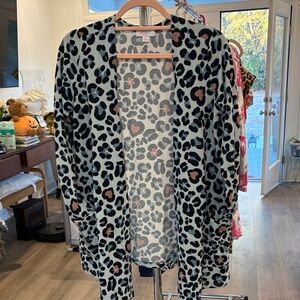 LuLaRoe Gray and Black Patterned Cardigan